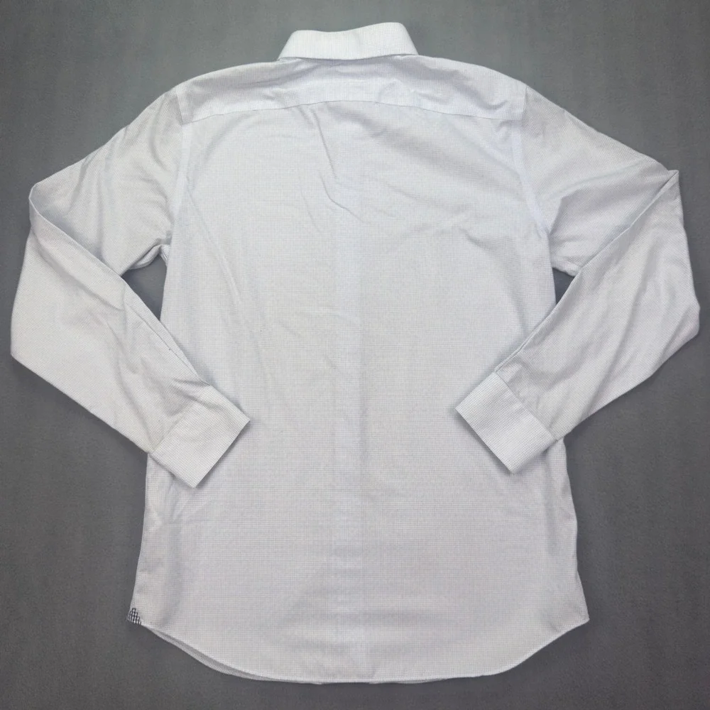 Banana Republic Standard Fit Small Blue Dobby Grid Dress Shirt